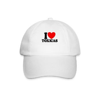 Ich liebe Toxicas Red Heart Toxic Latinas Men's - Baseballkappe - Weiß/Weiß - Vorne