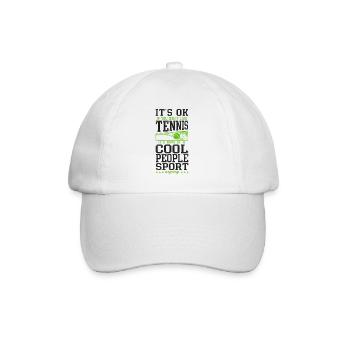 Funny Tennis Player Racket It's Ok - Baseballkappe - Weiß/Weiß - Vorne