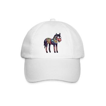 Pferd Halloween Tier - Baseballkappe - Weiß/Weiß - Vorne