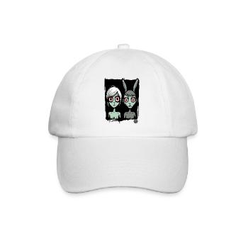 Two gloomy girls as cartoon characters - Baseball Cap - white/white - Front