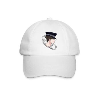 Police Polizei Manga Anime Handschellen Polizist - Baseballkappe - Weiß/Weiß - Vorne