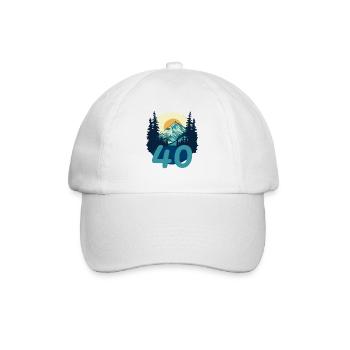 40 years in the mountains. Birthday Gift - Baseball Cap - white/white - Front