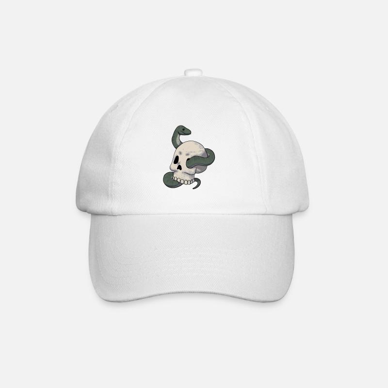 Serpent et crâne - Casquette classique - blanc/blanc