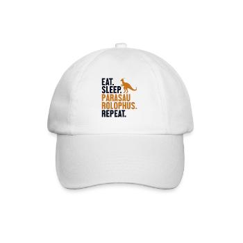 Eat Sleep Parasaurolophus Repeat Dinosaur - Baseball Cap - white/white - Front