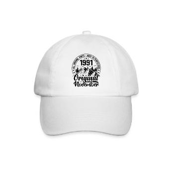 1991 November Original 33 Years Anniversary Gift - Baseball Cap - white/white - Front