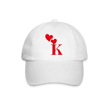 Letter k Red Heart - Baseball Cap - white/white - Front