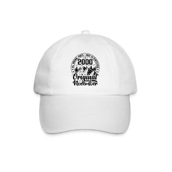 2000 November Original 24 Year Anniversary Gift - Baseball Cap - white/white - Front