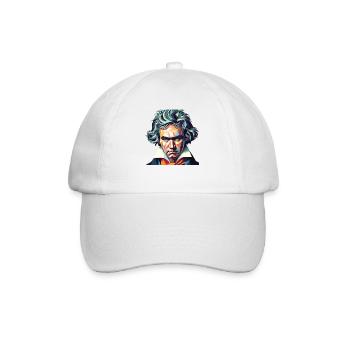 Beethoven Polygon Geometric Art - Baseball Cap - white/white - Front