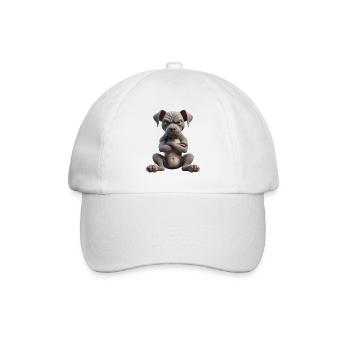Dog grim 5 - Baseball Cap - white/white - Front