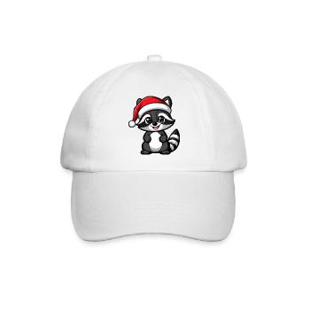 Raccoon Christmas Cute - Baseball Cap - white/white - Front