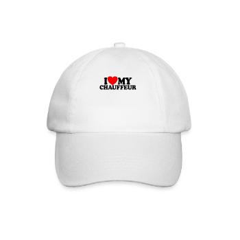 I love my chauffeur. Red Heart Driver, my - Baseball Cap - white/white - Front