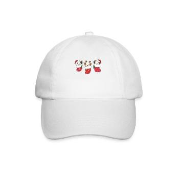 Cute dogs in Christmas socks for Christmas - Baseball Cap - white/white - Front