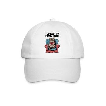 Faule Katze Zu faul zum Funktionieren Lustiger Humor Design - Baseballkappe - Weiß/Weiß - Vorne