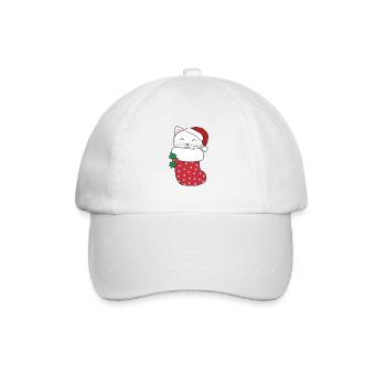 Chats mignons en chaussettes de Noël pour Noël - Casquette classique - blanc/blanc - Devant