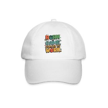 Né pour jouer, forcé de travailler - Casquette classique - blanc/blanc - Devant
