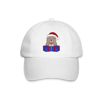 Cute Santa Claus kitty - Baseball Cap - white/white - Front
