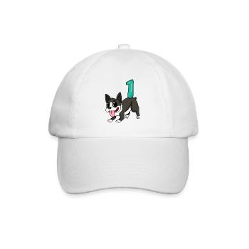 Zahl 1 Nummer Eins - Baseballkappe - Weiß/Weiß - Vorne