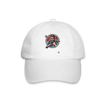 Crazy wild lumberjack with axe - Baseball Cap - white/white - Front