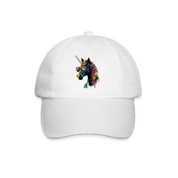 Einhorn Bunt Regenbogen Pferde Reiten Einhörner - Baseballkappe - Weiß/Weiß - Vorne