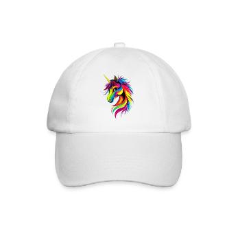Einhorn Bunt Regenbogen Pferde Reiten Einhörner - Baseballkappe - Weiß/Weiß - Vorne