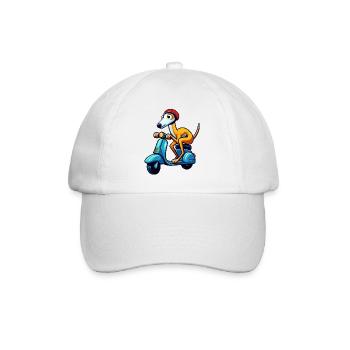 Chien joueur sur la conception du scooter - Casquette classique - blanc/blanc - Devant