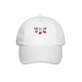 Rhinocéros mignons en chaussette de Noël pour Noël - Casquette classique - blanc/blanc - Devant