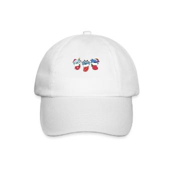 De jolis axolotls en chaussettes de Noël pour Noël - Casquette classique - blanc/blanc - Devant