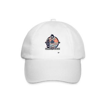 Appuie sur l’accélérateur et creuse, fille qui fait du skateboard - Casquette classique - blanc/blanc - Devant