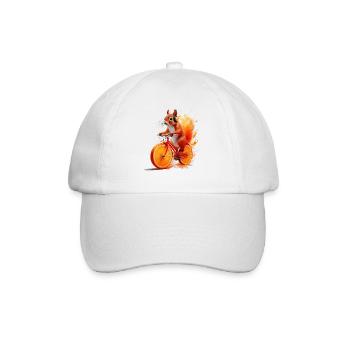 Squirrel Bicycle Headphones Orange Juice - Baseball Cap - white/white - Front
