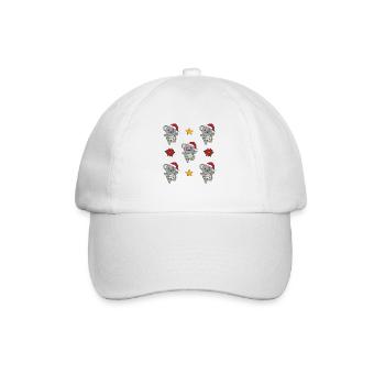 Souris Noël Hiver Animaux Souris - Casquette classique - blanc/blanc - Devant