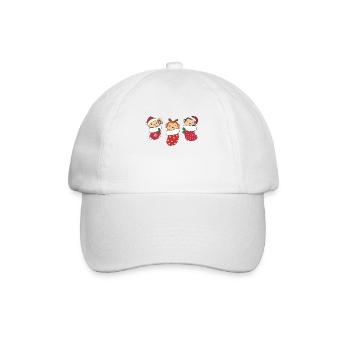 Cute monkey in Christmas sock for Christmas monkey - Baseball Cap - white/white - Front