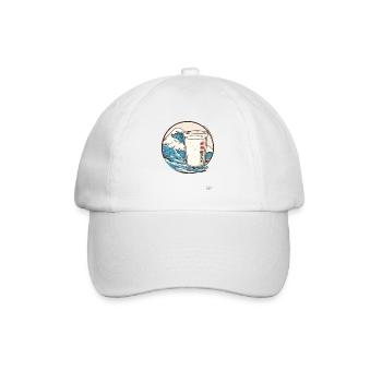 Vagues de la mer japonaise et lait - Casquette classique - blanc/blanc - Devant