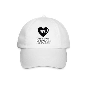 BT. - Jesus lives 2 - Baseballkappe - Weiß/Weiß - Vorne