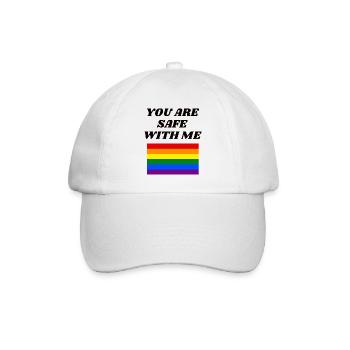 LGBTQ SAFE SPACE Du bist sicher bei mir - Baseballkappe - Weiß/Weiß - Vorne