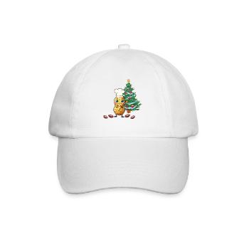 Weihnachten Xmas Erdnuss Nuss Koch Tannenbaum - Baseballkappe - Weiß/Weiß - Vorne