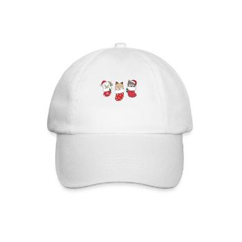 De jolis alpagas en chaussettes de Noël - Casquette classique - blanc/blanc - Devant
