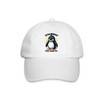 Guten Morgen Ganz Dünnes Eis Pinguin Morgenmuffel - Baseballkappe - Weiß/Weiß - Vorne