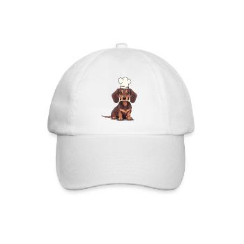 Teckel chien cuisiniers cuisinier cuisinier chiens - Casquette classique - blanc/blanc - Devant