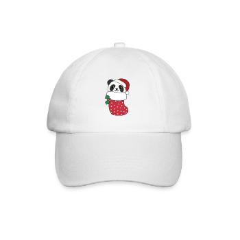 Panda mignon en chaussette de Noël pour panda de Noël - Casquette classique - blanc/blanc - Devant