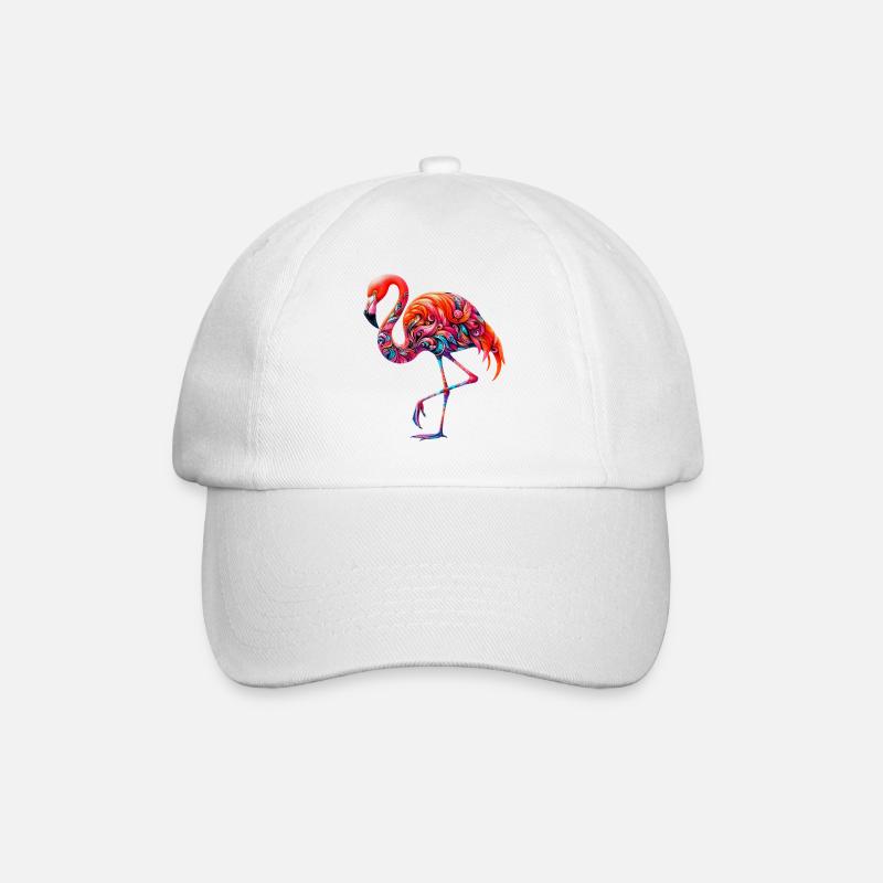 Flamingo - Baseballkappe - Weiß/Weiß