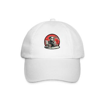 Lonely Grim Reaper on a Park Bench - Baseball Cap - white/white - Front