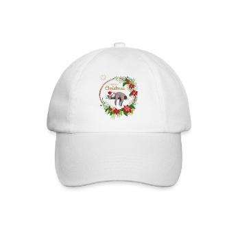 Sloth wishes Merry Christmas - Baseball Cap - white/white - Front