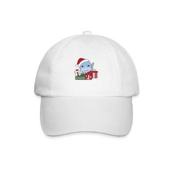 Dino Weihnachten Geschenk Winter Tiere Dino - Baseballkappe - Weiß/Weiß - Vorne