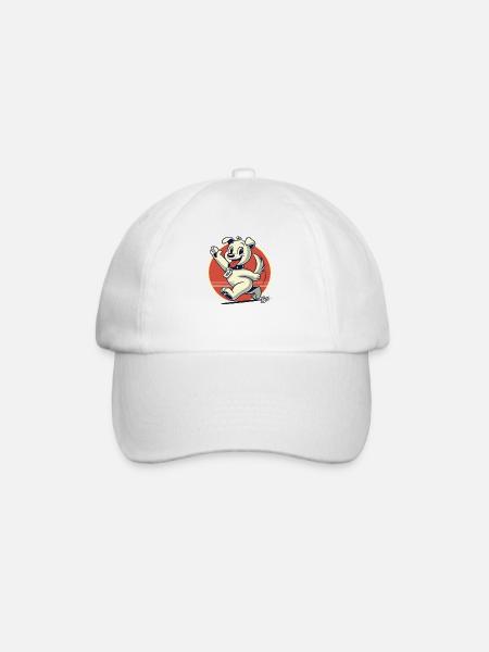 Il cane dei cartoni animati retrò passa - Cappello con visiera - bianco/bianco