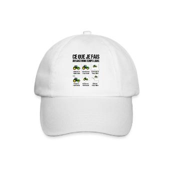 Ce que je fais durant mon je peux pas jai Tracteur - Casquette classique - blanc/blanc - Devant