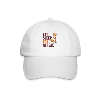 Eat Sleep Fox Repeat Caninae Red Fox Canidae Fox - Baseball Cap - white/white - Front
