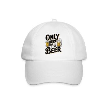Nur hier für das Bier lustige Trinkparty Design - Baseballkappe - Weiß/Weiß - Vorne