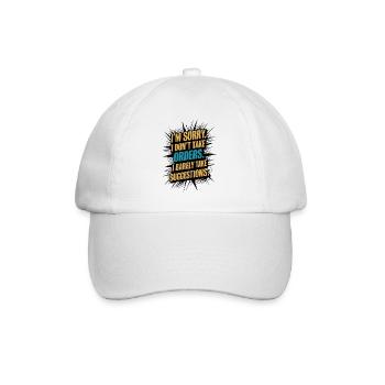 Funny Sarcastic Quote Attitude Comic Style Humor - Baseball Cap - white/white - Front