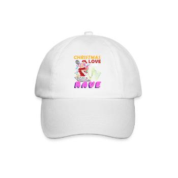 Mrs. Claus on the dance floor! Christmas Techno - Baseball Cap - white/white - Front