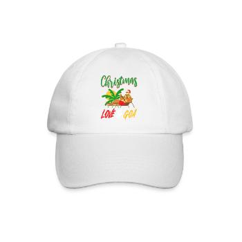 Weihnachten Disco, Rave, Techno, House, Goa, Party - Baseballkappe - Weiß/Weiß - Vorne
